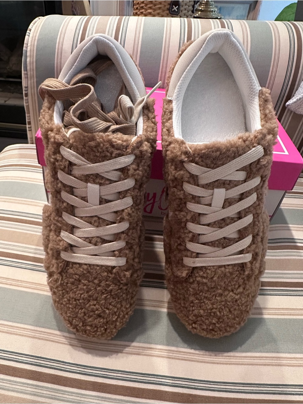 Corkys Teddy Sherpa Lace-Up Sneakers in Brown
